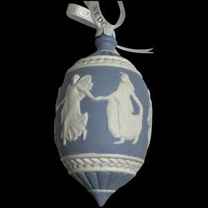 NEW Wedgwood Jasperware Neoclassical Oval Christmas Ornament